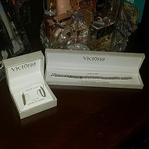 Earring & Bracelet Set Sterling Silver